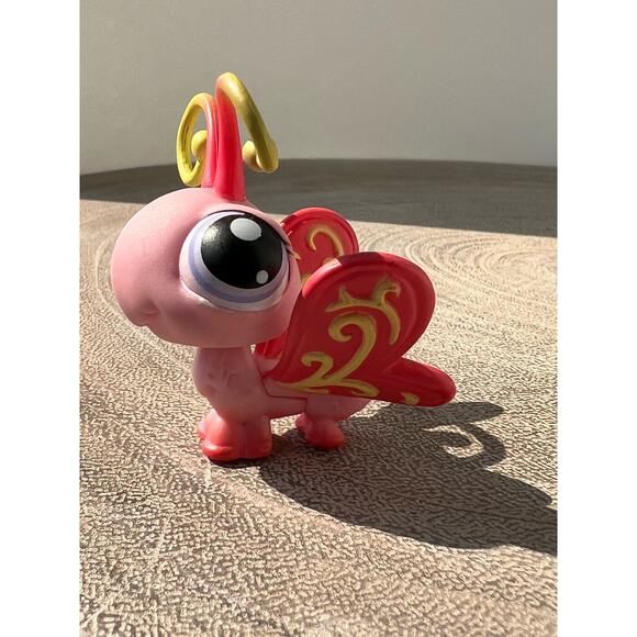 Littlest Pet Shop LPS Pink Yellow Butterfly #202 Hasbro 2005 - Picture 1 of 5